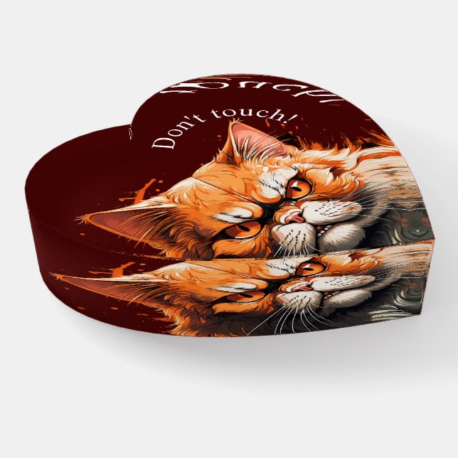 Orange Cat personality  Paperweight (Angled)