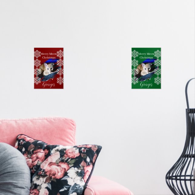 Orange Cat Photo Text Customize  Wall Art Sets (Livingroom)