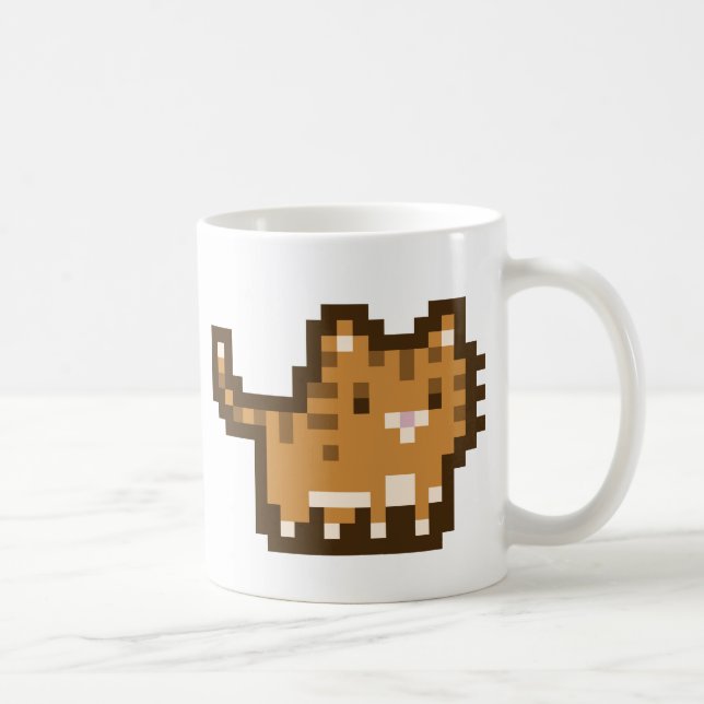 Orange Cat Pixel Art Mug (Right)