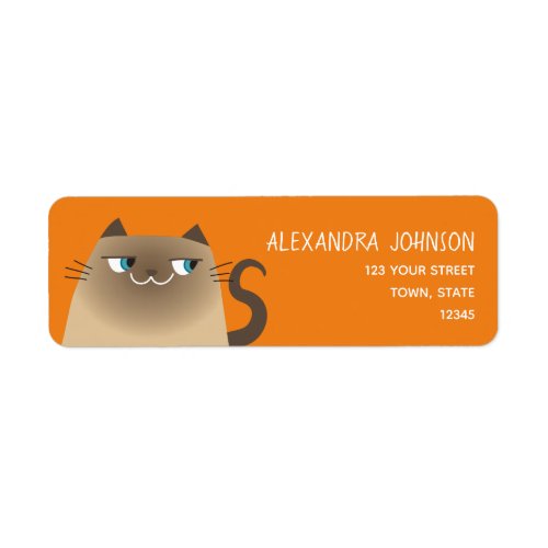Orange Cat Return Address Label