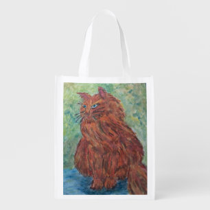 Orange Cat Reusable Grocery Bag
