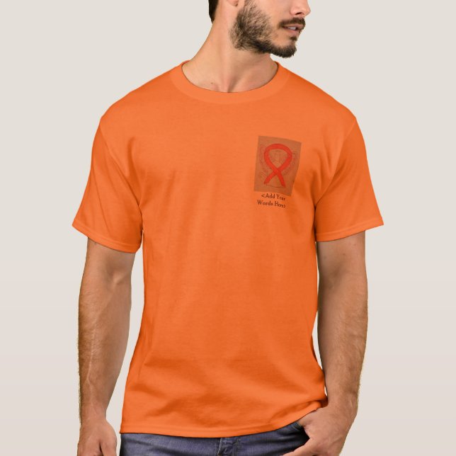Orange Cat Ribbon Angel Cause Awareness Shirts (Front)