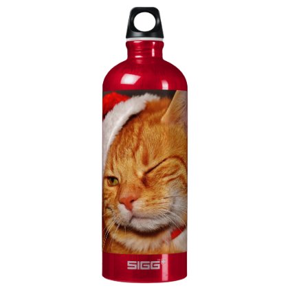 Orange cat - Santa claus cat - merry christmas Aluminum Water Bottle