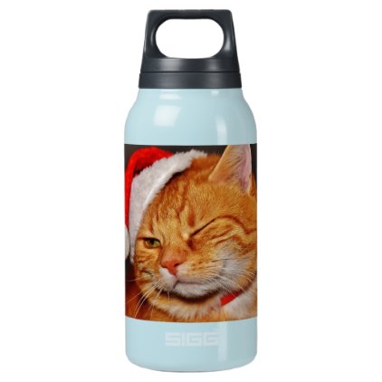 Orange cat - Santa claus cat - merry christmas Insulated Water Bottle