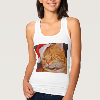 Orange cat - Santa claus cat - merry christmas Tank Top