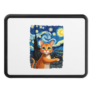 Orange Cat Selfie Starry Night Cat Mom Cat Lovers Hitch Cover