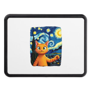 Orange Cat Selfie Starry Night Cat Mom Cat Lovers Hitch Cover