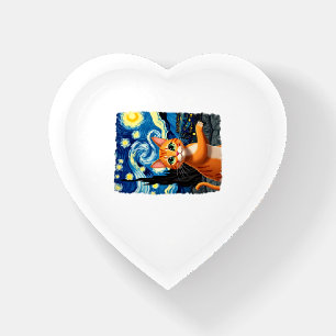 Orange Cat Selfie Starry Night Cat Mom Cat Lovers Paperweight