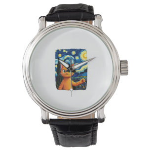 Orange Cat Selfie Starry Night Cat Mom Cat Lovers Watch