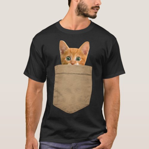 Orange Cat Shirt Kitty in my your Pocket Long Slee