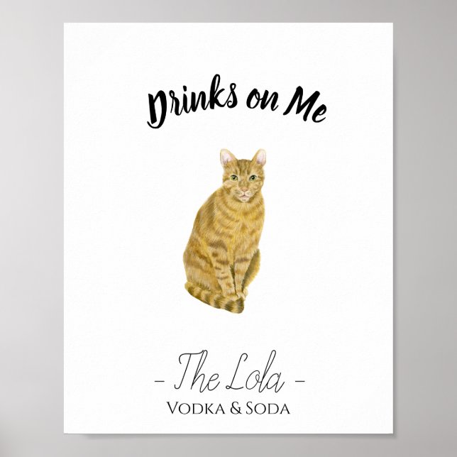 Orange Cat Signature Drink Sign (Front)