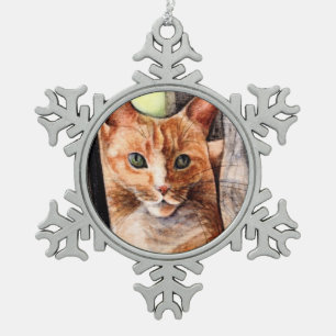 Orange Cat snowflake ornament