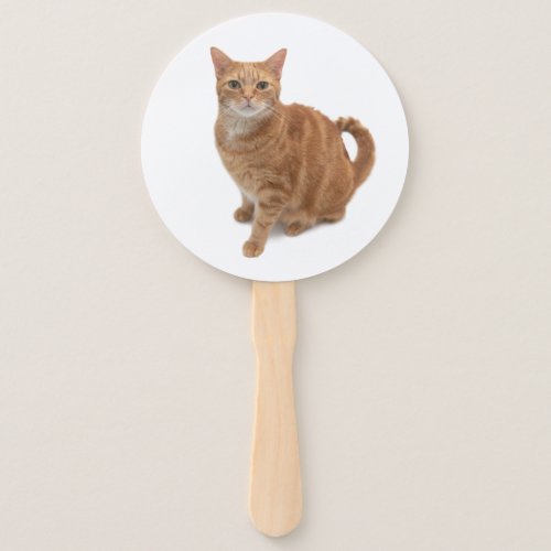 Orange Cat Standing Hand Fan