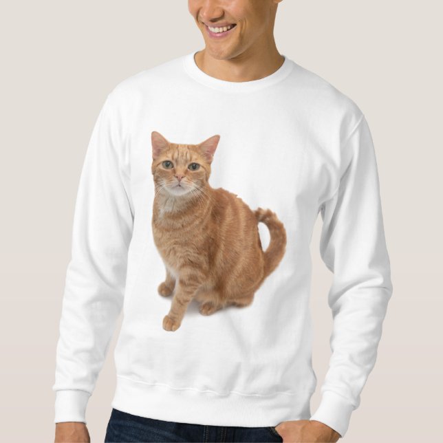 Orange Cat Standing Sweatshirt (Front)