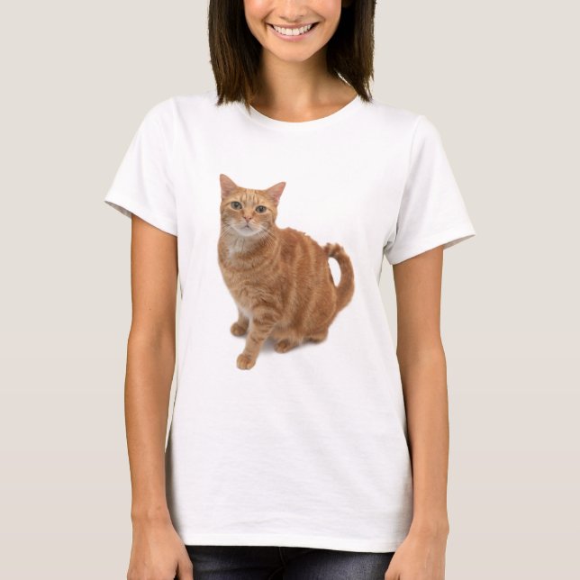 Orange Cat Standing T-Shirt (Front)