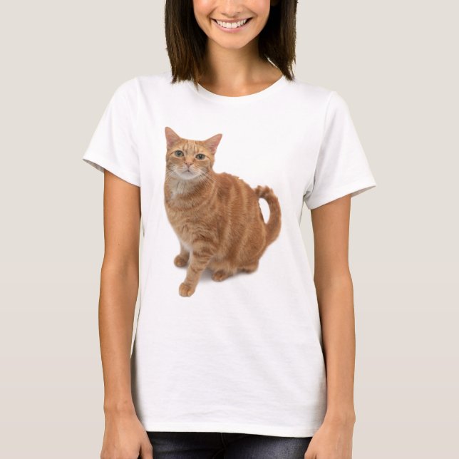 Orange Cat Standing T-Shirt (Front)