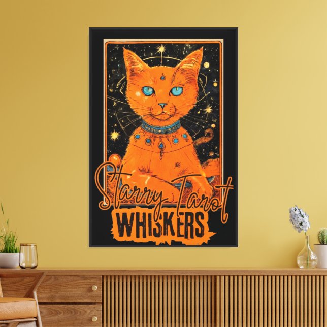 Orange Cat Tarot Magic | Cosmic Art Print (Insitu(LivingRoom))