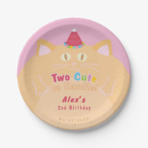 Orange Cat "Two Cute to Handle" 2nd Birthday