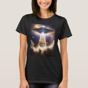Orange Cat UFO Space Alien  Cute Kitten Beam Up T-Shirt