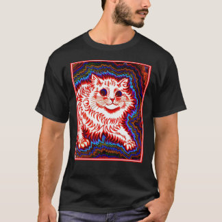 ORANGE CAT Vintage Louis Wain Abstract Psychedeli T-Shirt