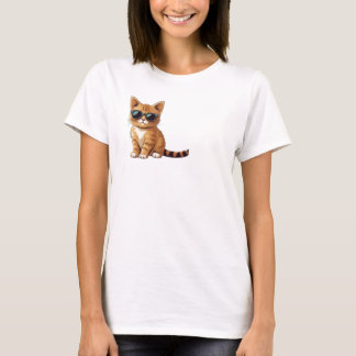 orange cat wearing sunglasses, funny cat T-Shirt