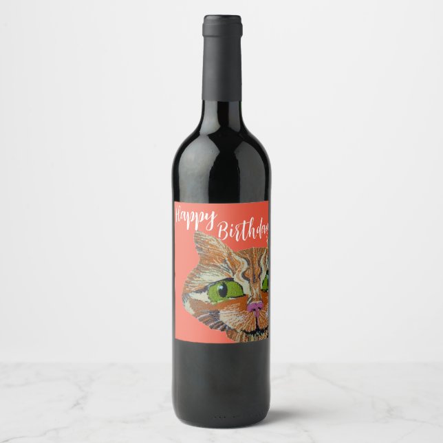 orange cat wine label (Front)