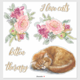 Orange Cat With Quotes Wall Sticker