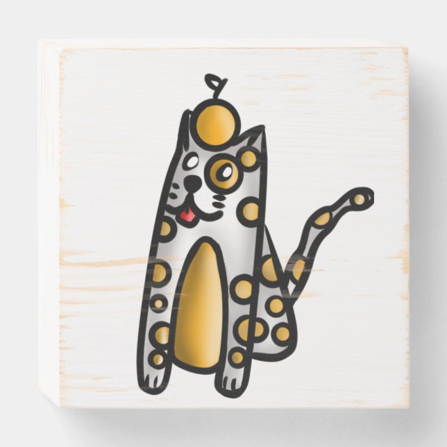 Orange Cat Wooden Box Sign (Front Horizontal)