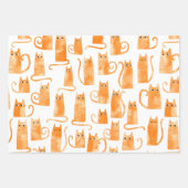 Orange Cat Wrapping Paper Sheets (Front 2)