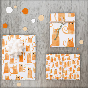 Solid color plain orange apricot wrapping paper sheets, Zazzle