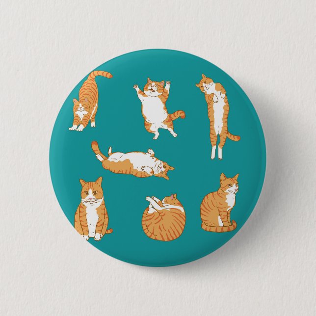  Orange Cats Funny Button (Front)