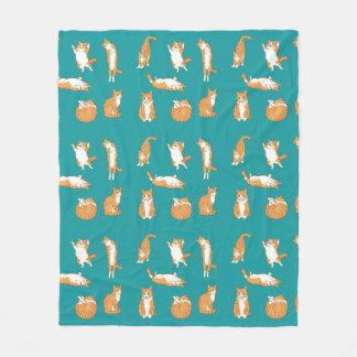 Orange Cats Funny Fleece Blanket