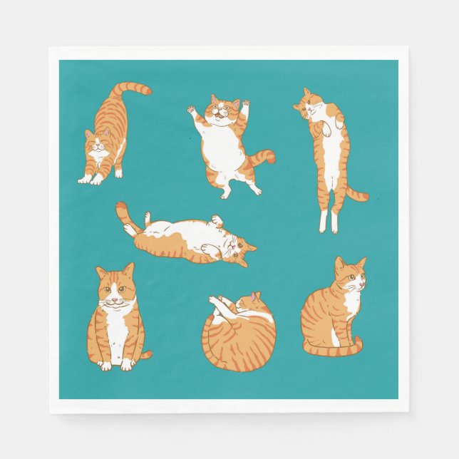 Orange Cats Funny Napkins (Front)