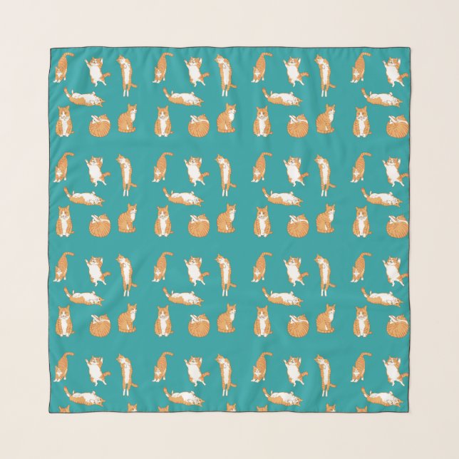  Orange Cats Funny Scarf (Front)