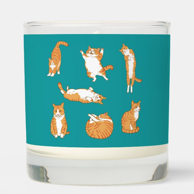 Orange Cats Funny Scented Candle (Front)
