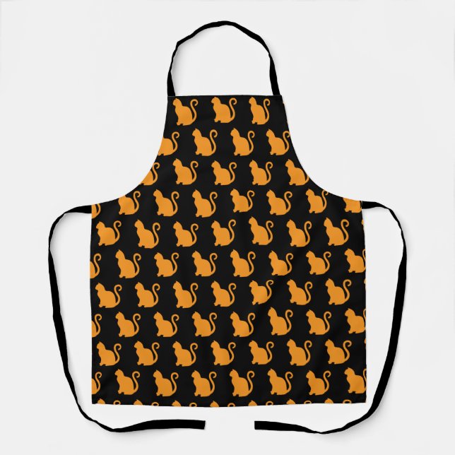  Orange Cats Pattern Apron (Front)