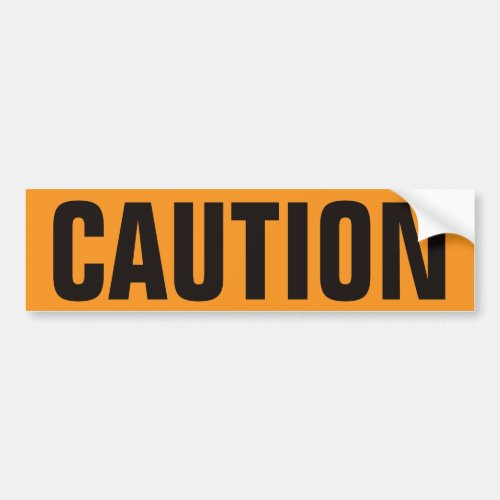 Orange caution hazard sign on vinyl sticker