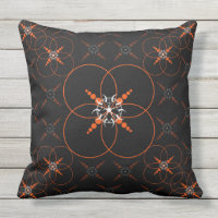 Orange Celtic Crop Circle Throw Pillow