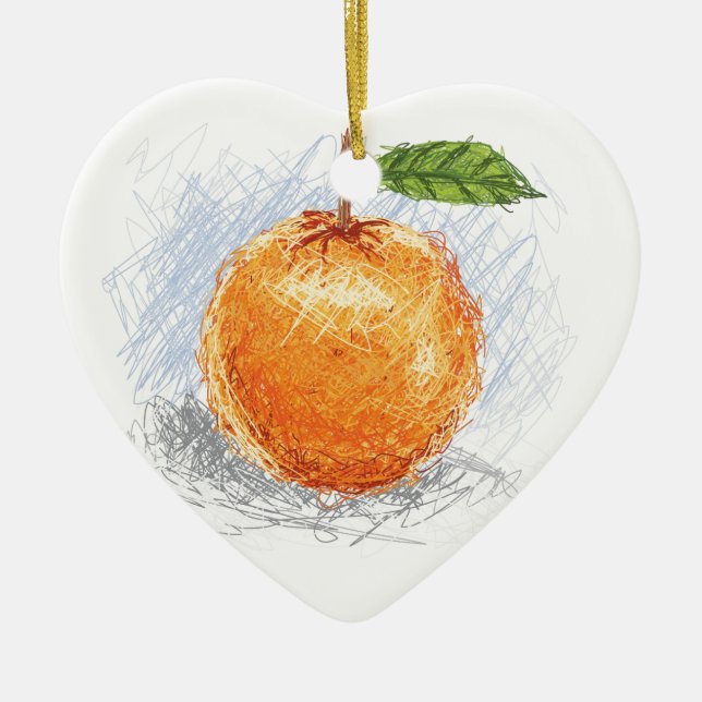 orange ceramic ornament (Front)