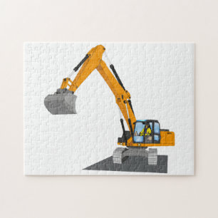 orange chain excavator jigsaw puzzle