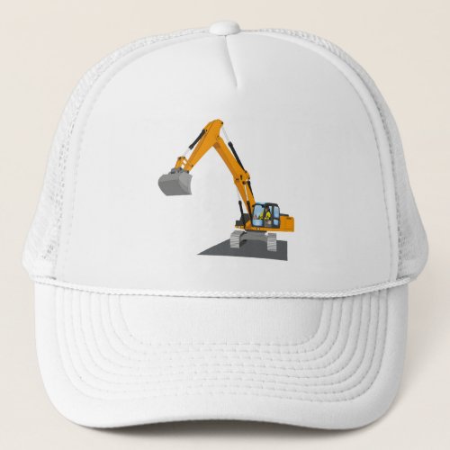 orange chain excavator trucker hat