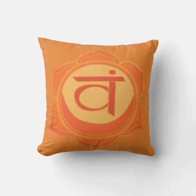 Orange Chakra, Yoga  Cushion (Front)