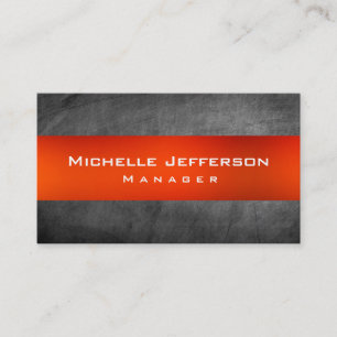 Orange Chalkboard Gray Manager Business Card