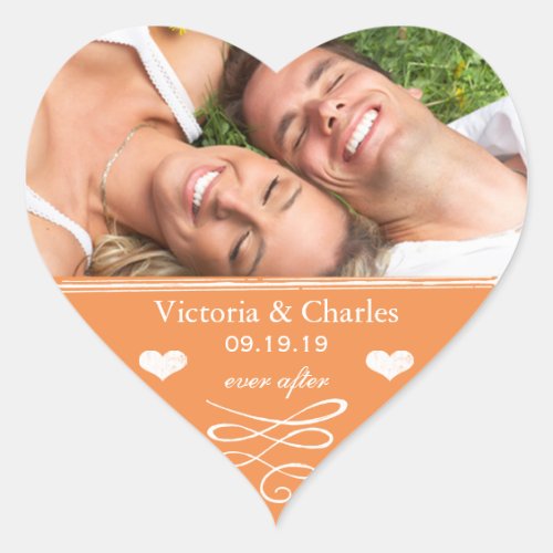 Orange Chalkboard Wedding Save the Date Seal