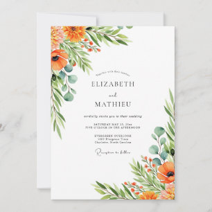 Orange Charming Summer Wedding Invitation