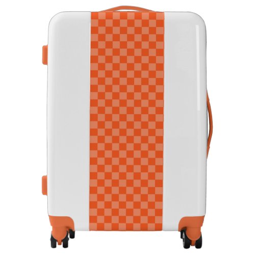 Orange Check Luggage