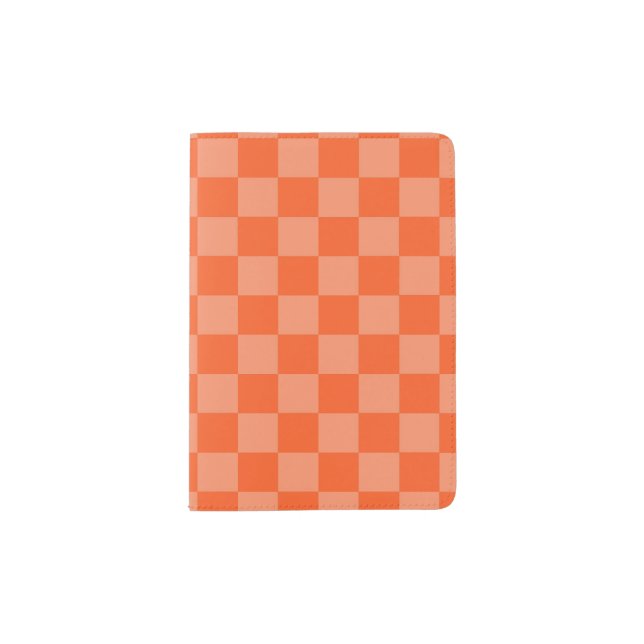 Orange Check Passport Holder (Front)