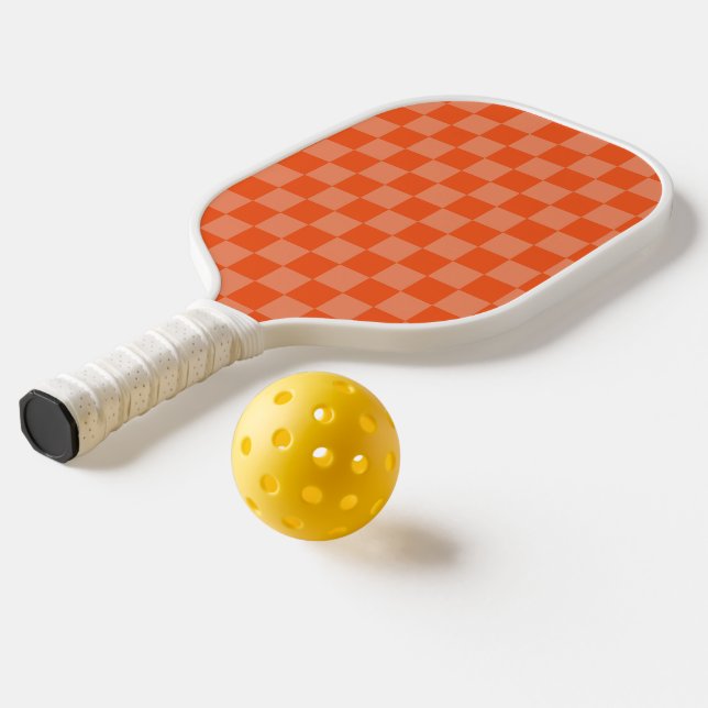 Orange Check Pickleball Paddle (Laydown 2)