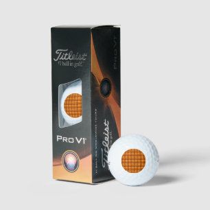 Orange Checked Tartan Print, Golf Balls