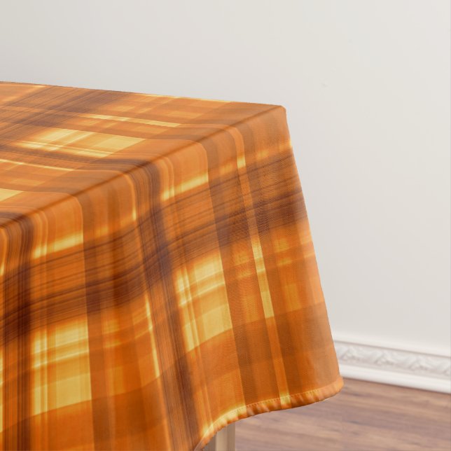 Orange Checked Tartan Print, Tablecloth (In Situ)